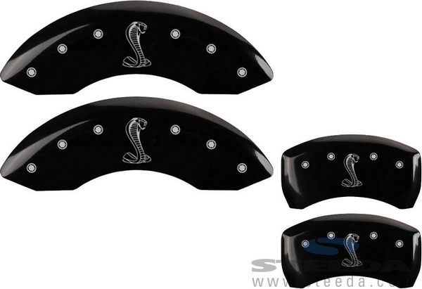 Caliper Covers - Glossy Black w/ Cobra Logo - Front & Rear